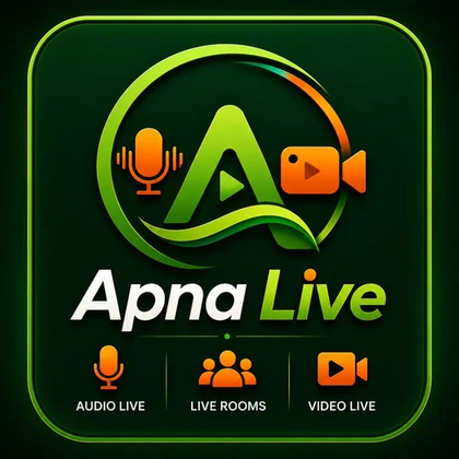 APNA Live app icon showing audio live, live rooms and video live